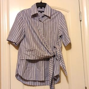 Kal Rieman asymmetrical front tie shirt size M